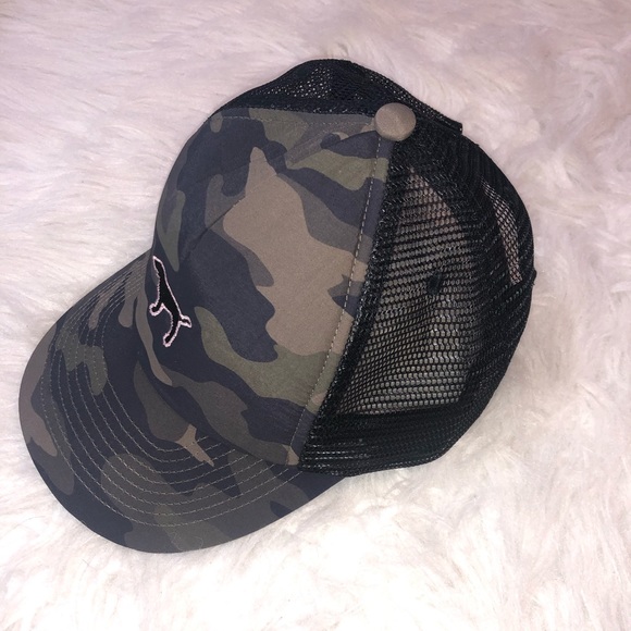 victoria secret camo trucker hat